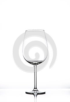 Empty wine glass isolated on white background