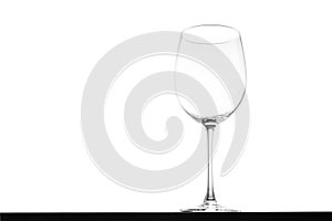 Empty wine glass on the table