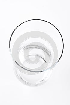 Empty wine glass, top view.