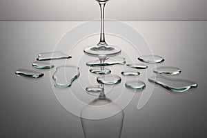 Empty wine glasses on a clean gradient background