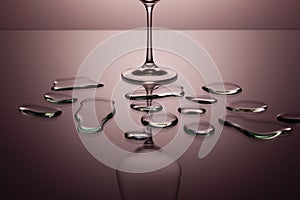 Empty wine glasses on a clean gradient background