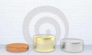 Empty winners podium on background. 3D rendering