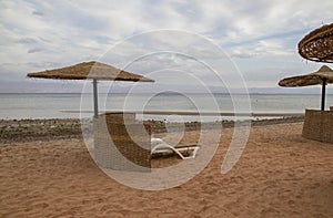 Empty beach in Taba, Egypt