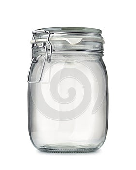 Empty wire bail glass jar