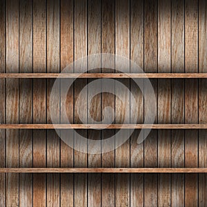 Empty wood shelf photo