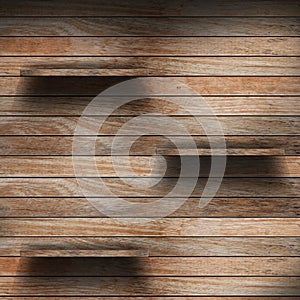 Empty wood shelf