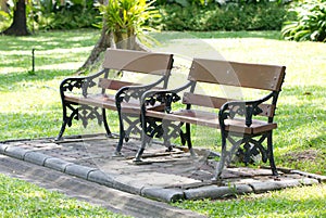 Empty Wooden Bench.