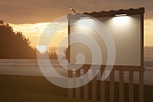 Empty wooden billboard side