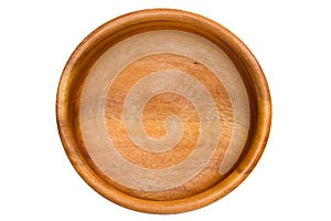 Empty Wooden Bowl isolated