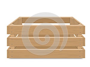 Empty wooden box for fruits and vegetables
