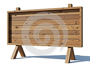 Empty wooden construction sign