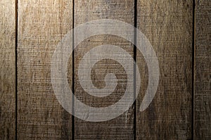 Empty wooden desk table and bag, Old brown dark wood wall texture and pattern background for design