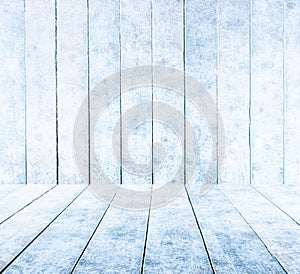 Empty wooden ice panel background and wooden ice floor or table ,ready for product display montage