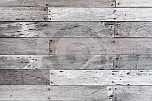 Empty wooden painted white table surface, light colored wood texture background, vintage planks with old natural pattern