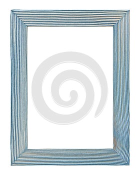 Empty wooden photo frame isolated on white background