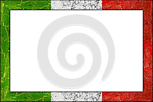 Empty wooden picture frame italian flag design