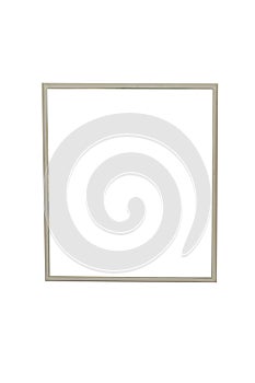 Empty wooden picture frame isolated on a white background