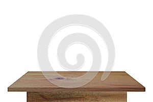 Empty wooden plank table top on vintage style a furniture for decoration home