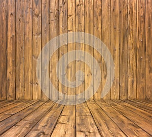 Empty wooden room