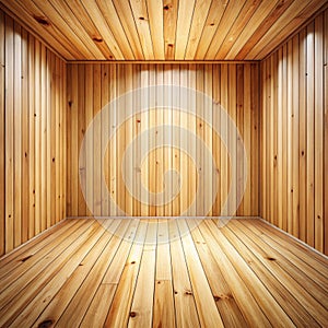 Empty Wooden Room Interior Background