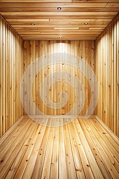 Empty Wooden Room Interior Background