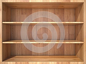 Empty wooden Shelf