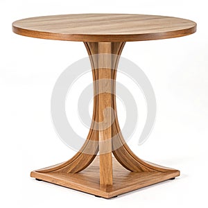 Empty wooden table base side view for product display isolated photo