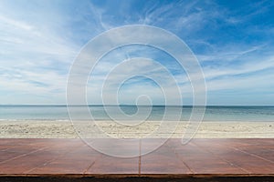 Empty Wooden Table on Sea Floor