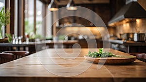 Empty Wooden Table Surface