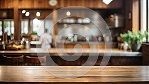 Empty Wooden Table Surface