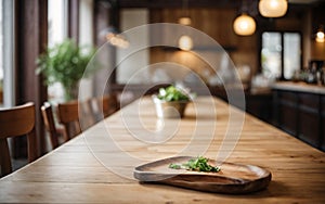 Empty Wooden Table Surface