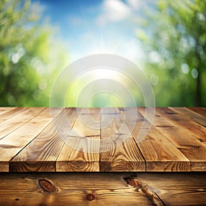 Empty wooden table background