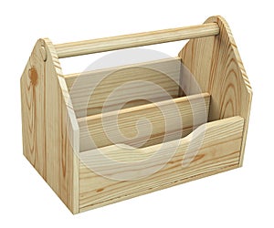 Empty wooden toolbox for basic tools