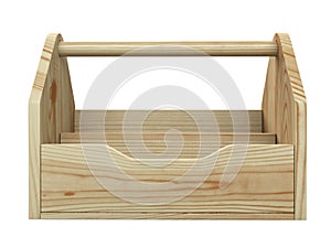 Empty wooden toolbox for basic tools