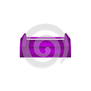 Empty wooden toolbox in purple design