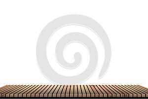 Empty wooden White background wood table