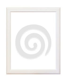 Empty wooden white picture frame isolated photo