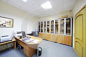 Empty working area in modern office.