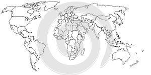 Empty world map