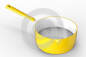Empty yellow saucepan