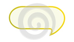 Empty yellow speech bubble outline, for text, chat, or dialogue. vector design Generative AI