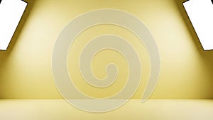 Empty Yellow Studio Background with Spotlight Effect