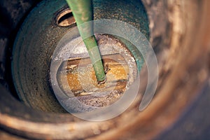 Emptying septic tank, cleaning the sewers