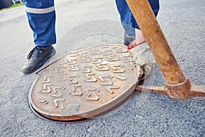 Emptying septic tank, cleaning the sewers.