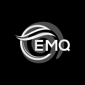 EMQ letter logo design on black background. EMQ creative circle letter logo concept. EMQ letter design photo