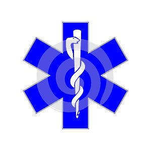 EMS symbol with the Rod of Asclepius