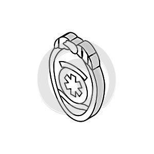 emt badge ambulance isometric icon vector illustration