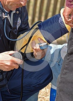 EMT treats a patient photo