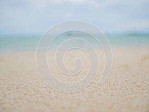 Emtry tropical idyllic beach background.Beautiful Endless horizon with sky and white sand