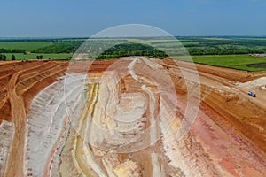 Emty clay quarry. Clay mining